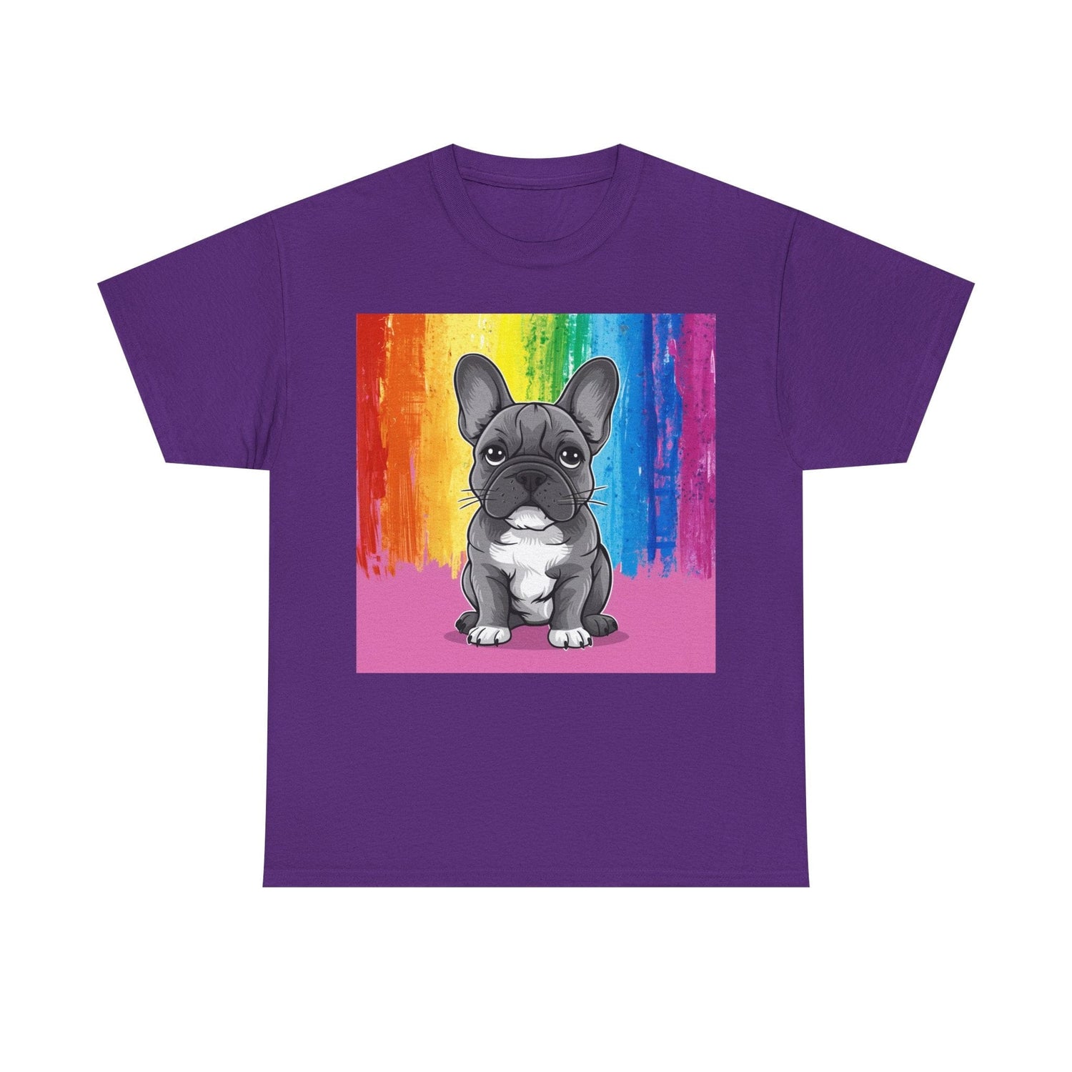 French Bulldog Rainbow Tee Purple T-Shirt