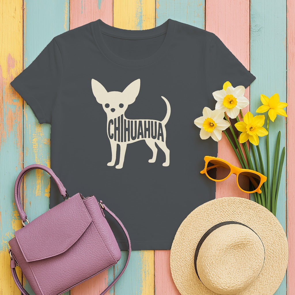 The Chihuahua Silhouette T-Shirt in Charcoal