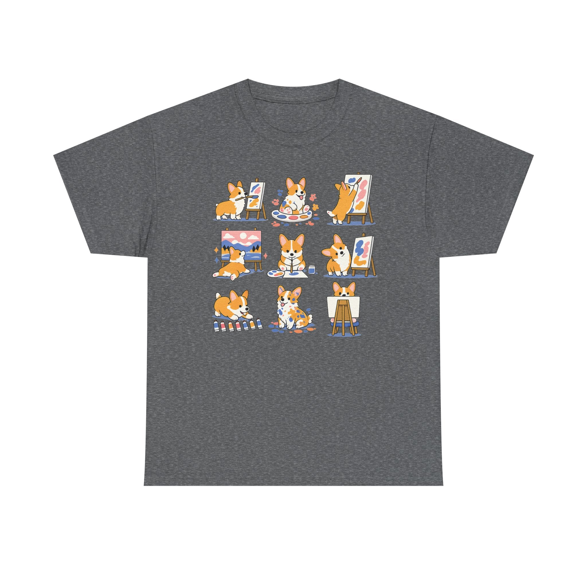 Whimsical Corgi Artist T-Shirt