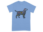 Colorful Floral Dog Design Printed T-Shirt