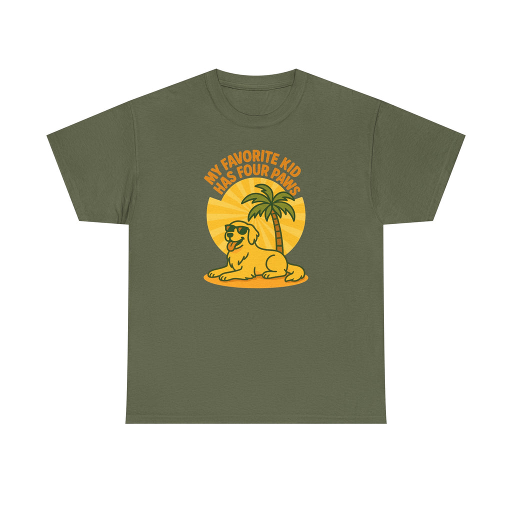 My Favorite Kid Has Four Paws With Golden Retriever T-Shirt