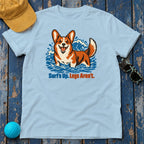 Surfs Up Legs Arent Corgi T-Shirt — Light Blue