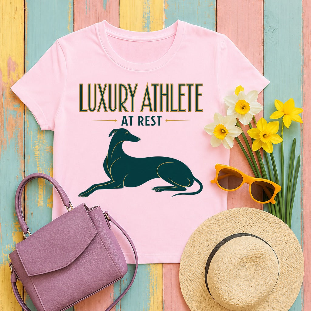 Luxury Athlete At Rest Greyhound T-Shirt in Light Pink