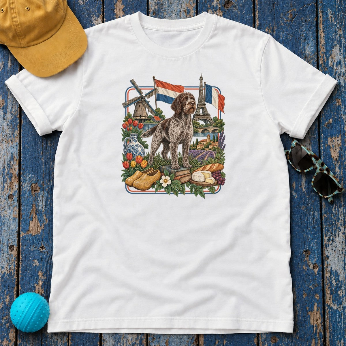 Wirehaired Pointing Griffon Heritage T-Shirt in White