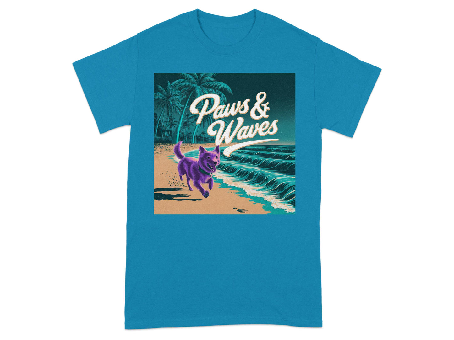 Paws and Waves Graphic Teal T-Shirt product type