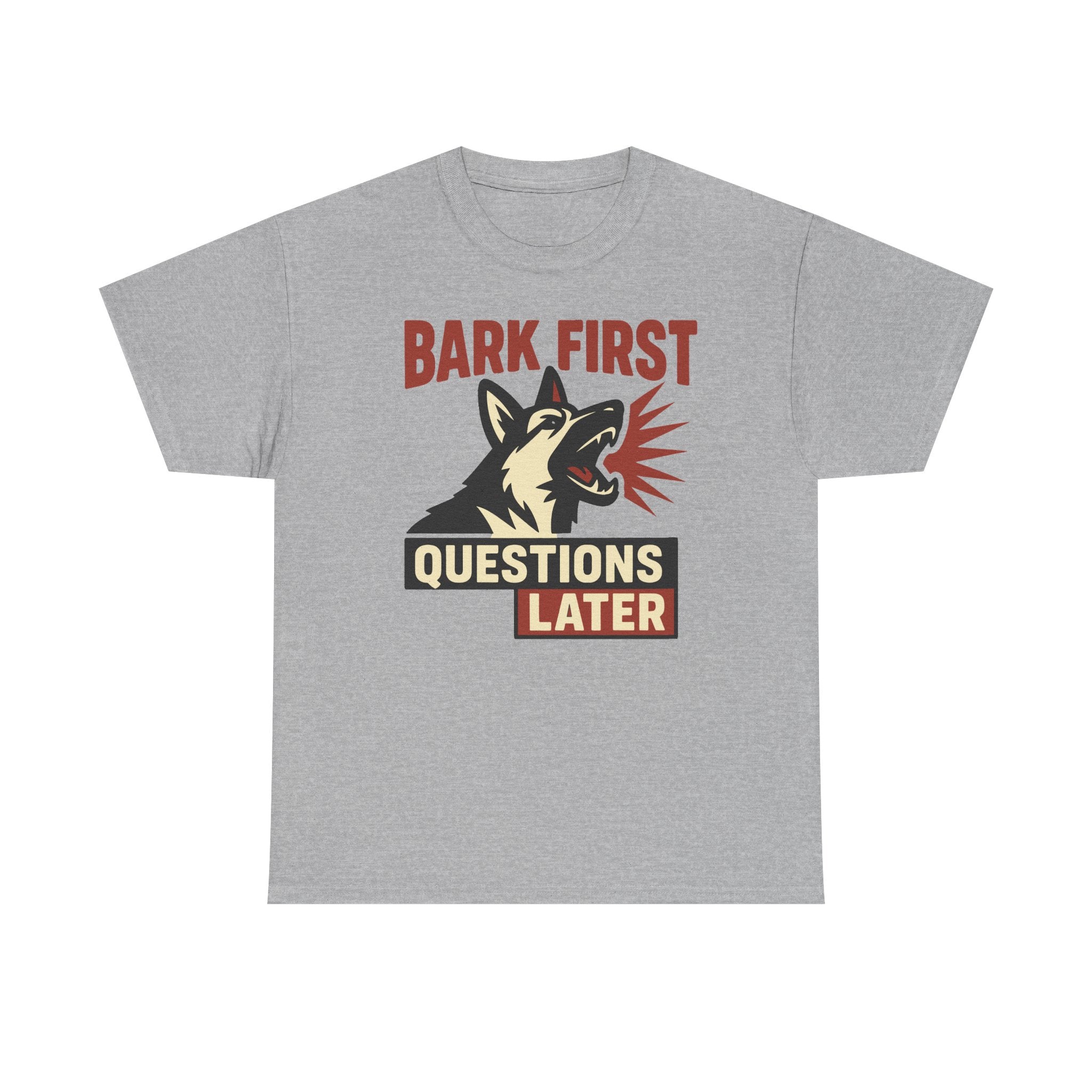 Bark First Questions Later German Shepherd t-shirt, view 3