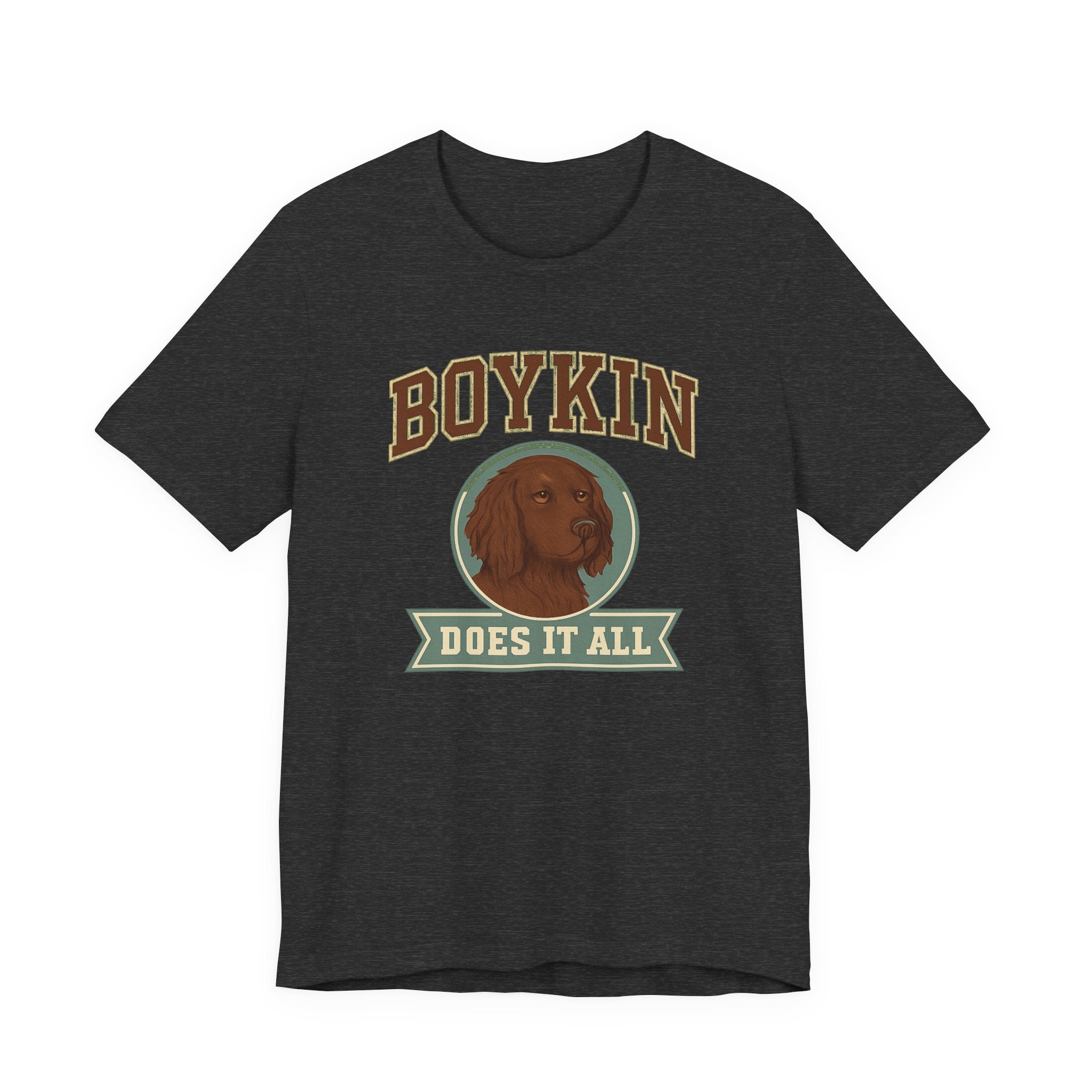 Boykin Spaniel Does It All Varsity Tee
