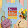 Eat Sleep Pet Vizslas Repeat T-Shirt in Light Blue