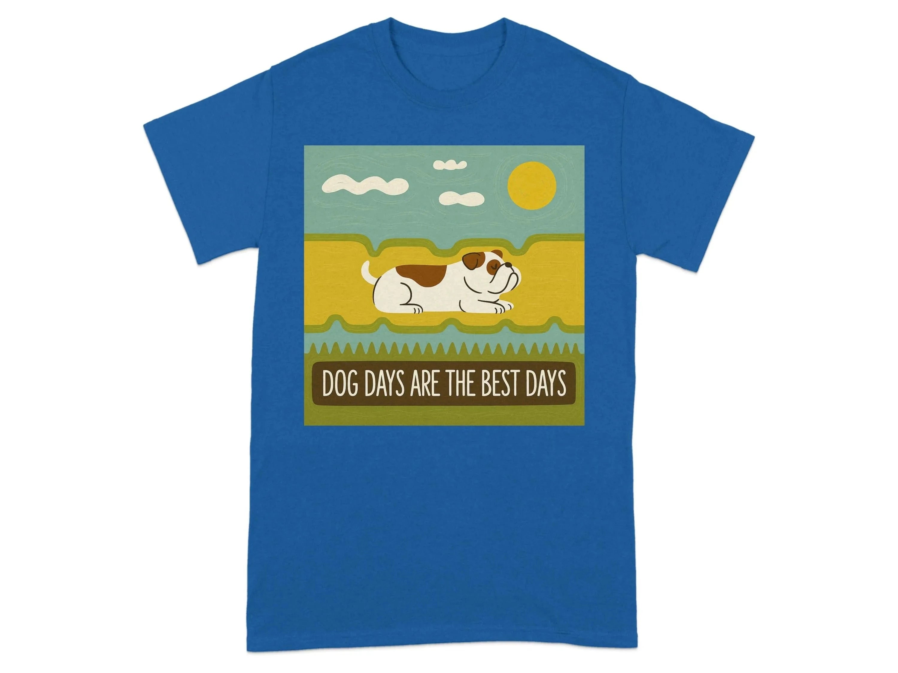 Dog Days Are the Best Days Bulldog T-Shirt Royal T-shirt