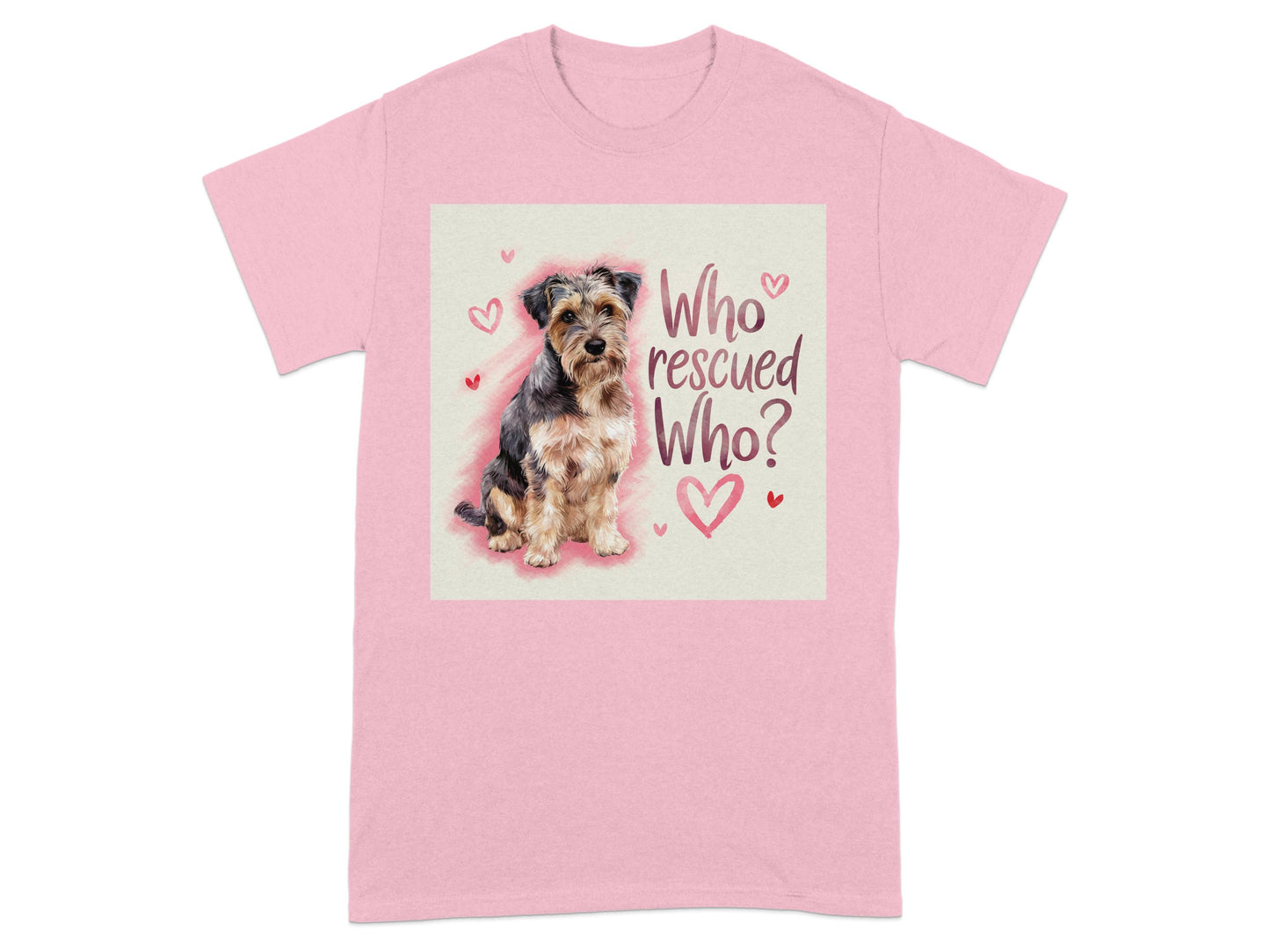 Who Rescued Who Cute Dog Lovers Graphic Tee product