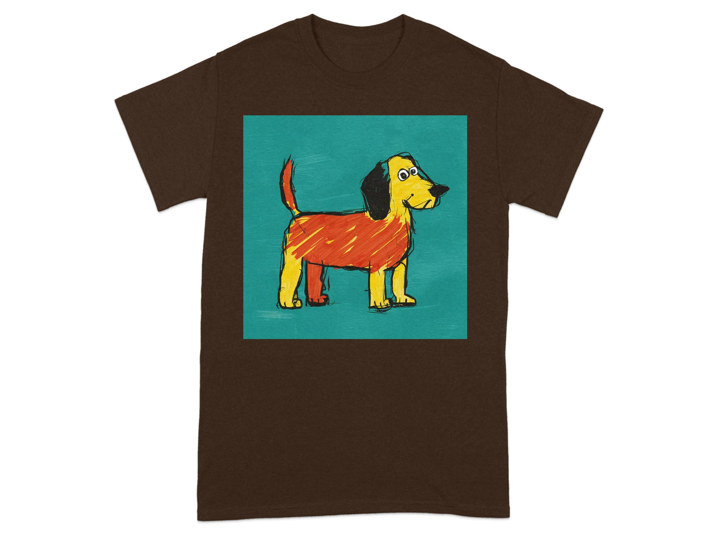 Artistic Hand-Drawn Colorful Dog Graphic T-Shirt product