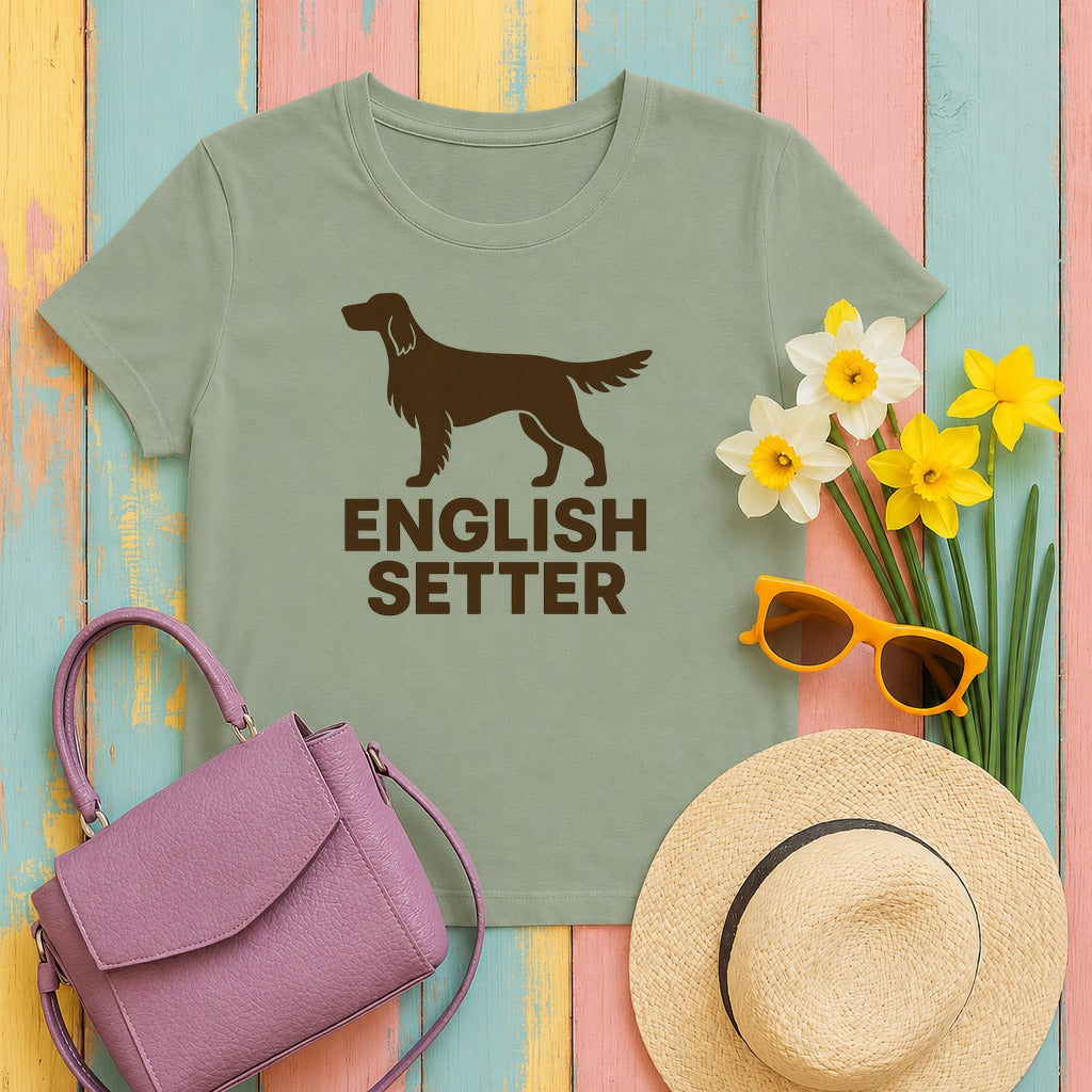 English Setter Silhouette Tee in Sage