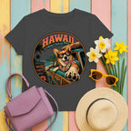Aloha Corgi Island Hopper T-shirt in Dark Heather