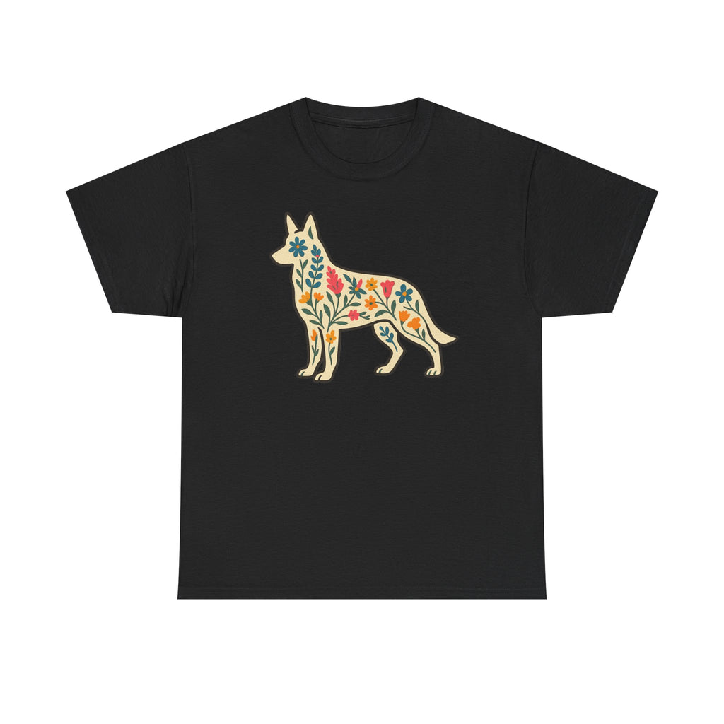 Floral German Shepherd T-Shirt