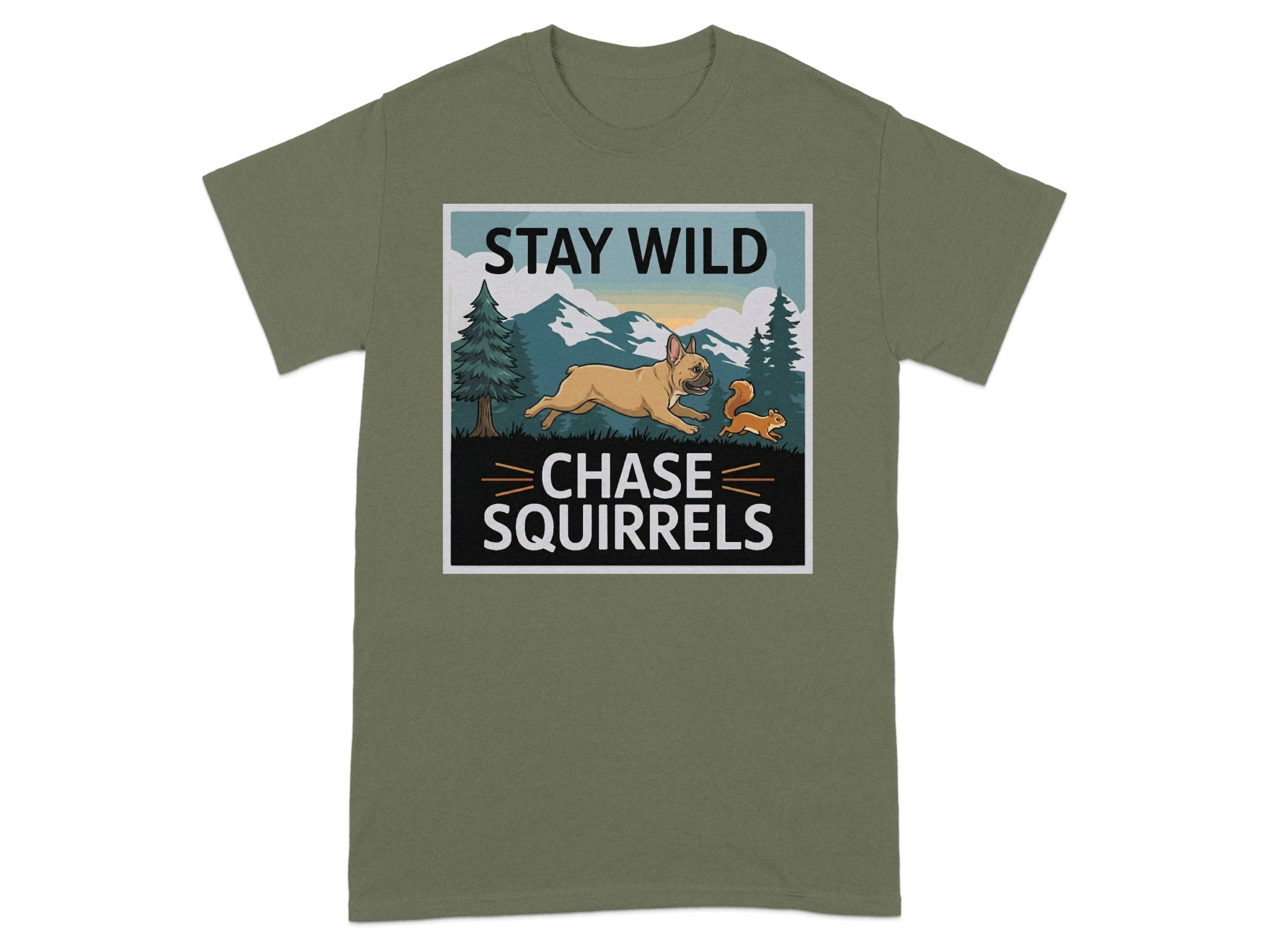 Stay Wild Chase Squirrels Graphic T-Shirt