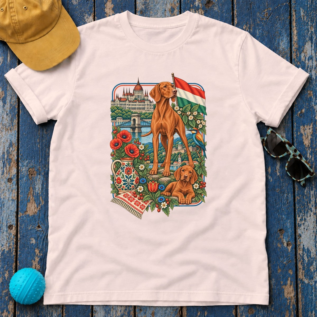 Vizsla Hungary Heritage T-Shirt in Soft Pink