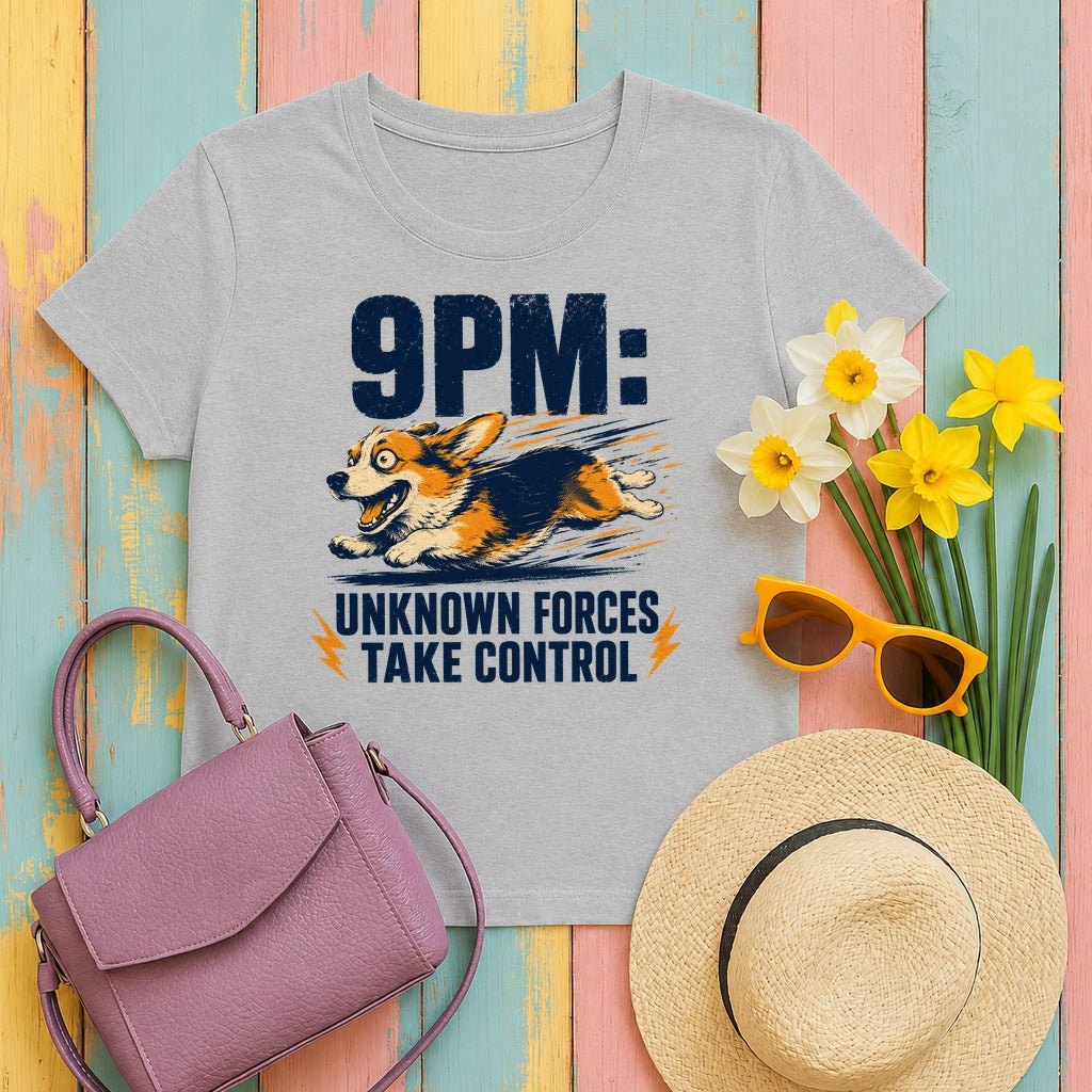 9PM Corgi Zoomies  T-Shirt in Sport Grey