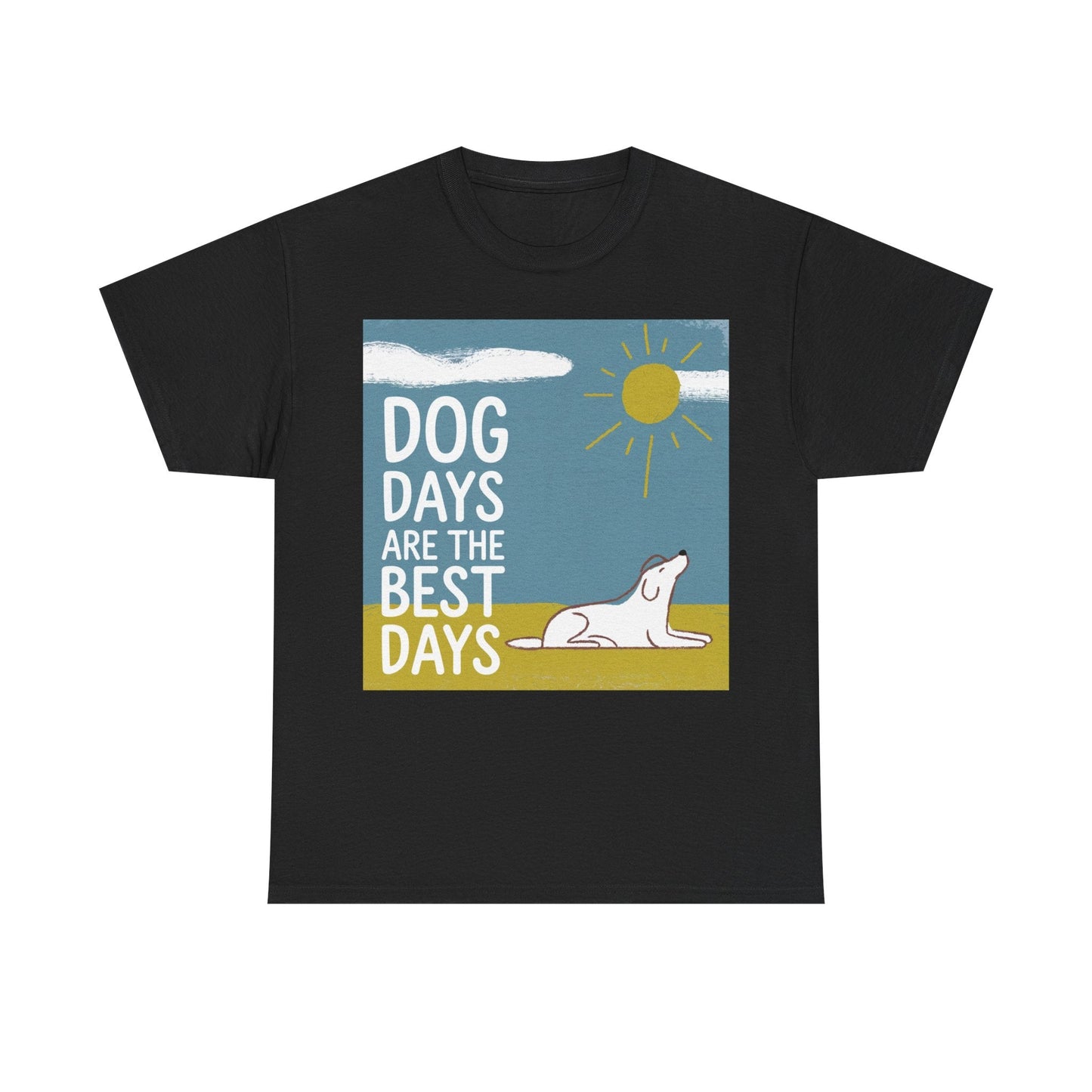 Dog Days Unisex Tee, Casual Summer Shirt, Pet Lover Gift, Beach Day Wear, Dog Enthusiasts Apparel Black T-Shirt