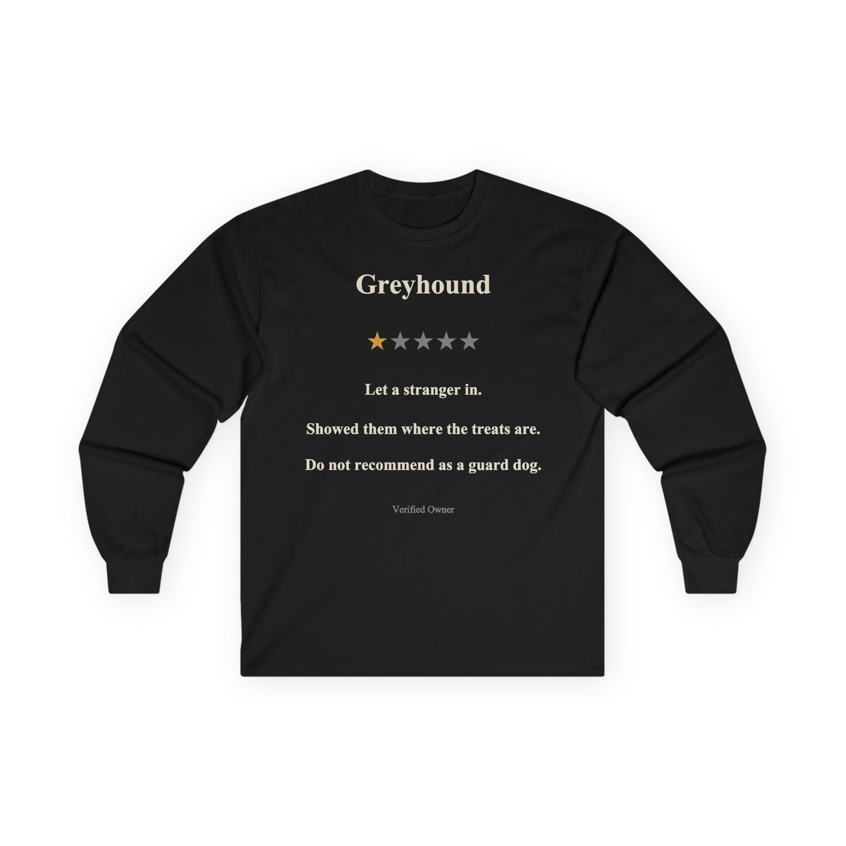 Greyhound One-Star Review Long Sleeve Tee in Black
