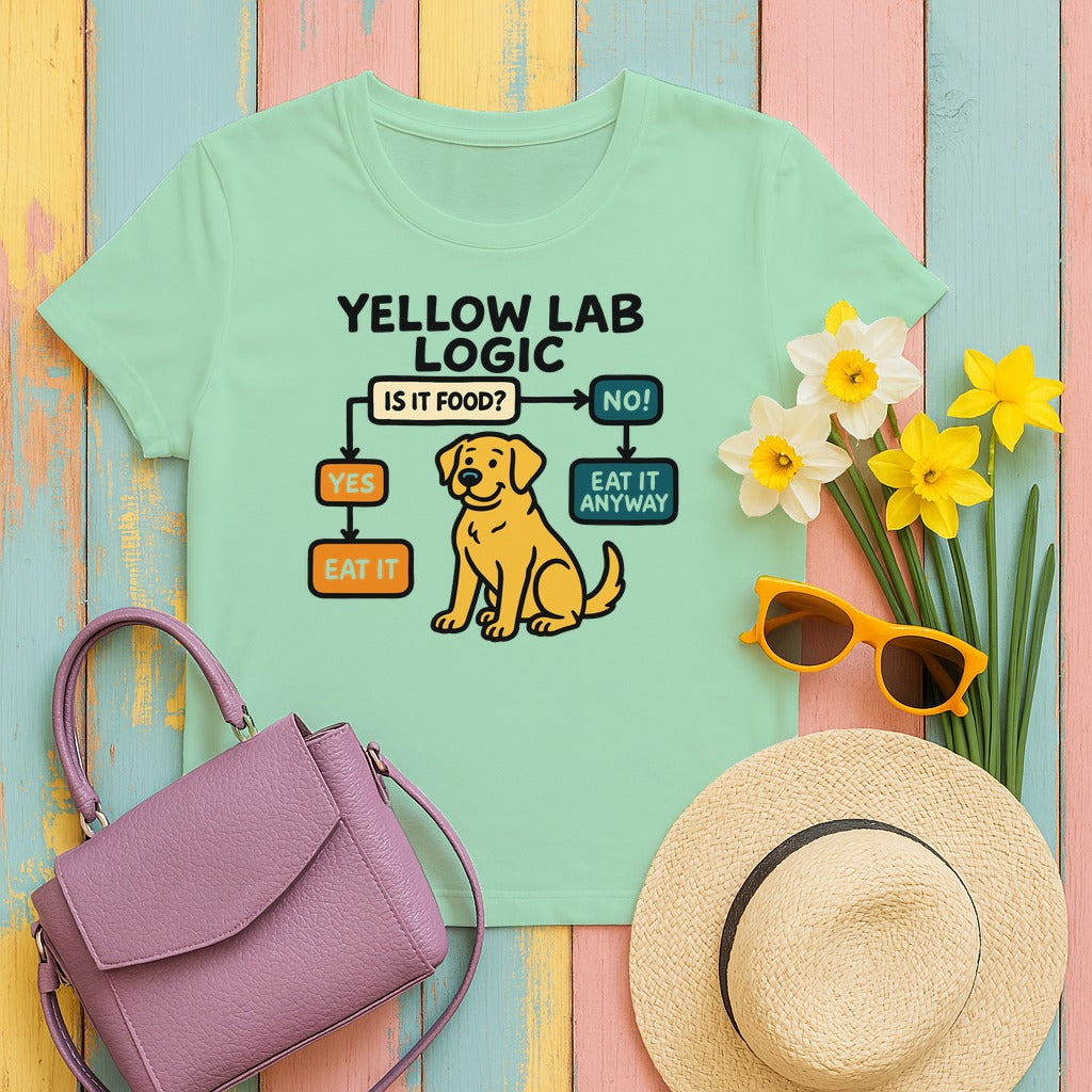 Yellow Lab Logic Premium Graphic T-Shirt in Mint Green