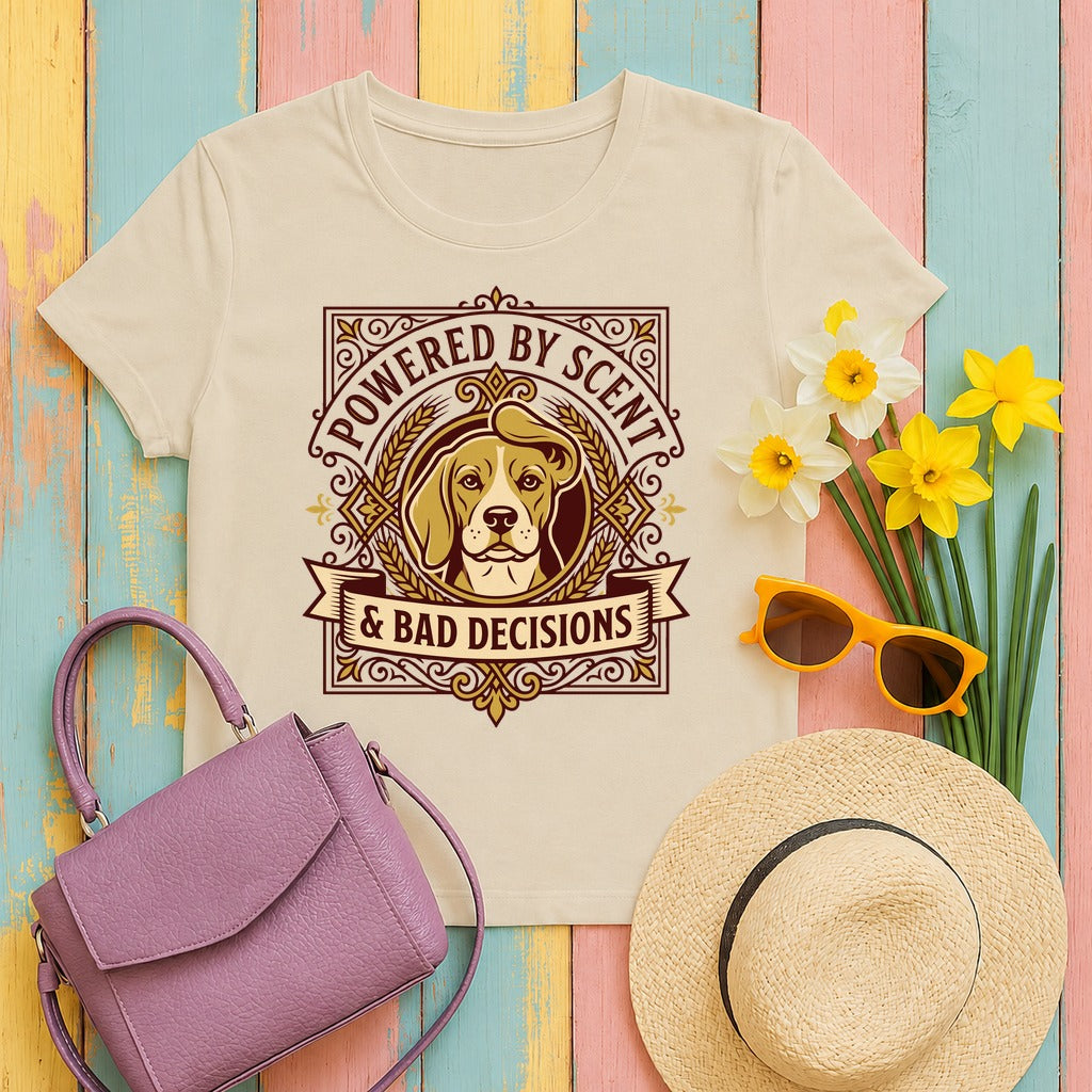 Beagle Scent & Bad Decisions Graphic T-shirt in Sand