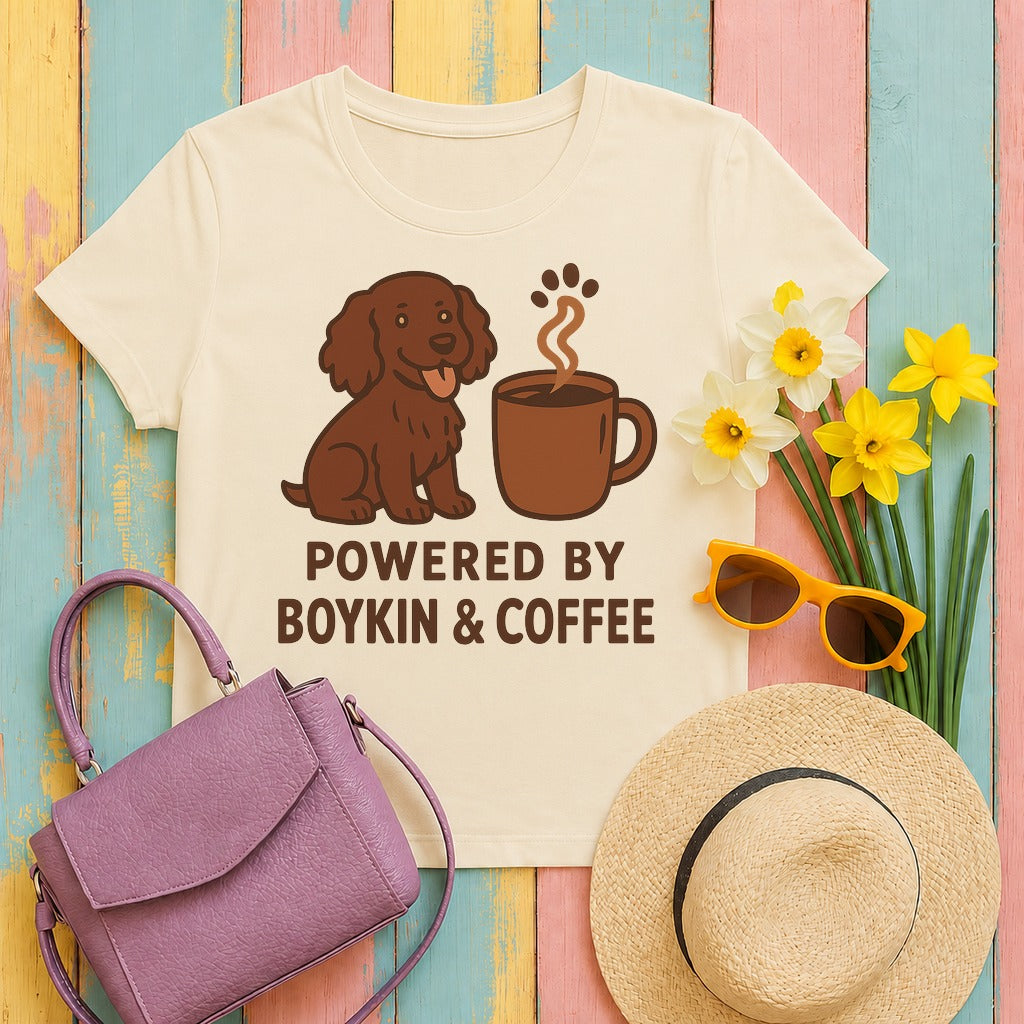 Boykin Spaniel Powered by Boykin & Coffee T-shirt