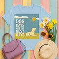 Dog Days Are the Best Days Yellow Labrador Retriever T-Shirt in Light Blue