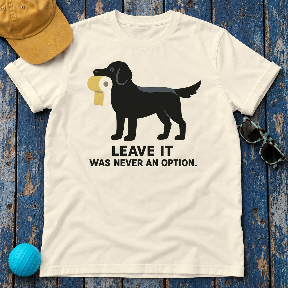 Flat-Coated Retriever Leave It Tee in Natural