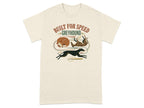 Cream t-shirt with two greyhounds and "BUILT FOR SPEED GREYHOUND" text.