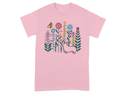 Colorful Floral Dog Graphic Design T-Shirt product type