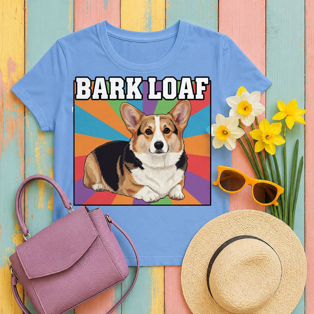 Corgi Bark Loaf T-Shirt in Carolina Blue