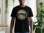 Black t-shirt with "Certified Sniff Inspector" text and wolf logo.