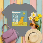 Dog Days Are The Best Days With Golden Retriever T-Shirt Graphite Heather T-shirt