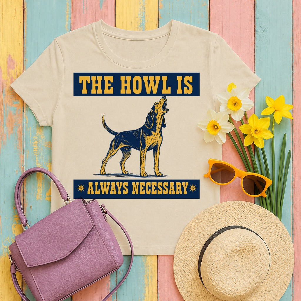 The Howl Is Always Necessary Coonhound T-Shirt in Sand