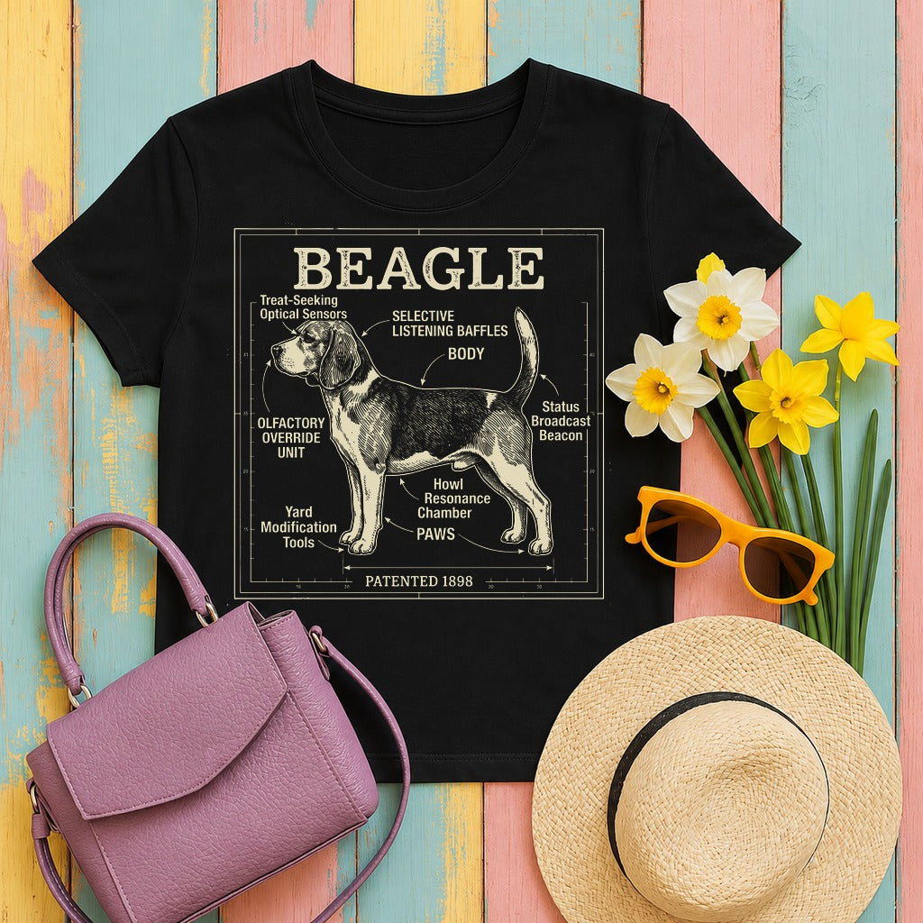 w2hero whimsical-beagle-blueprint-t-shirt tee flat lay hero v8