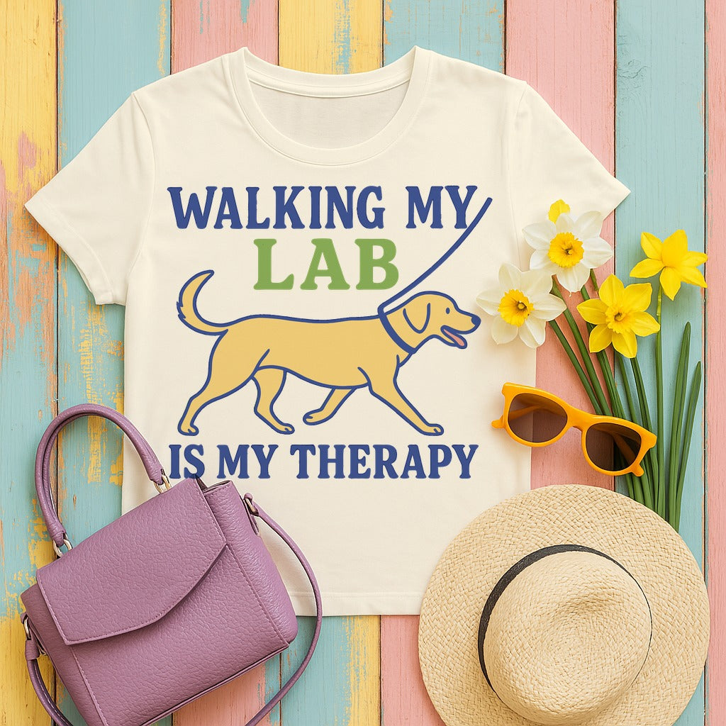 Walking My Lab T-Shirt in Natural