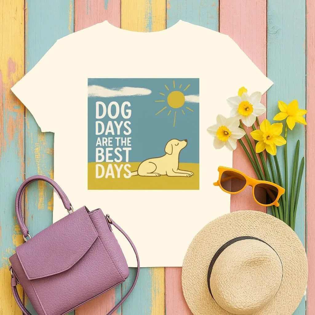 Dog Days Are The Best Days Yellow Lab T-Shirt Natural T-shirt