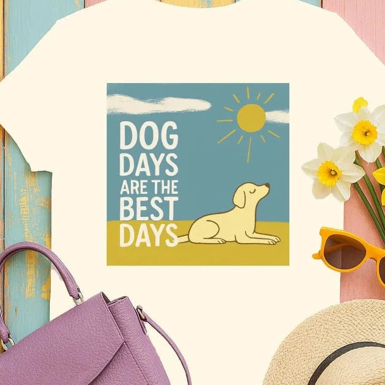 Dog Days Are The Best Days Yellow Lab T-Shirt Natural T-shirt