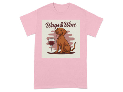 Wags and Wine Dog with Glass Graphic T-shirt product