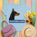 Focused Beyond Reason Doberman T-shirt in Light Blue