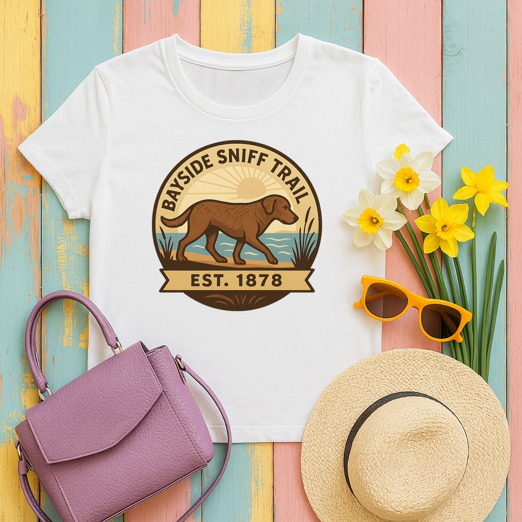 Chesapeake Bayside Sniff Trail Tee in White