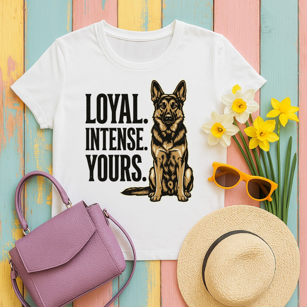 Loyal Spirit German Shepherd Graphic T-Shirt in White