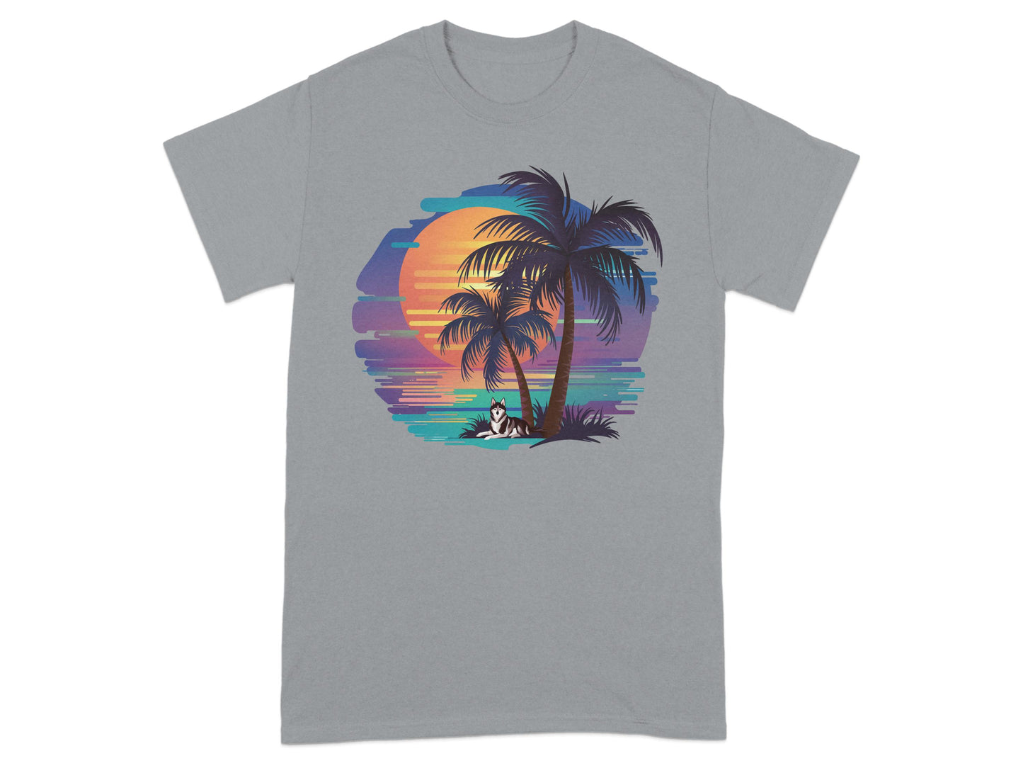 Palm Tree Sunset Graphic Beach T-Shirt product