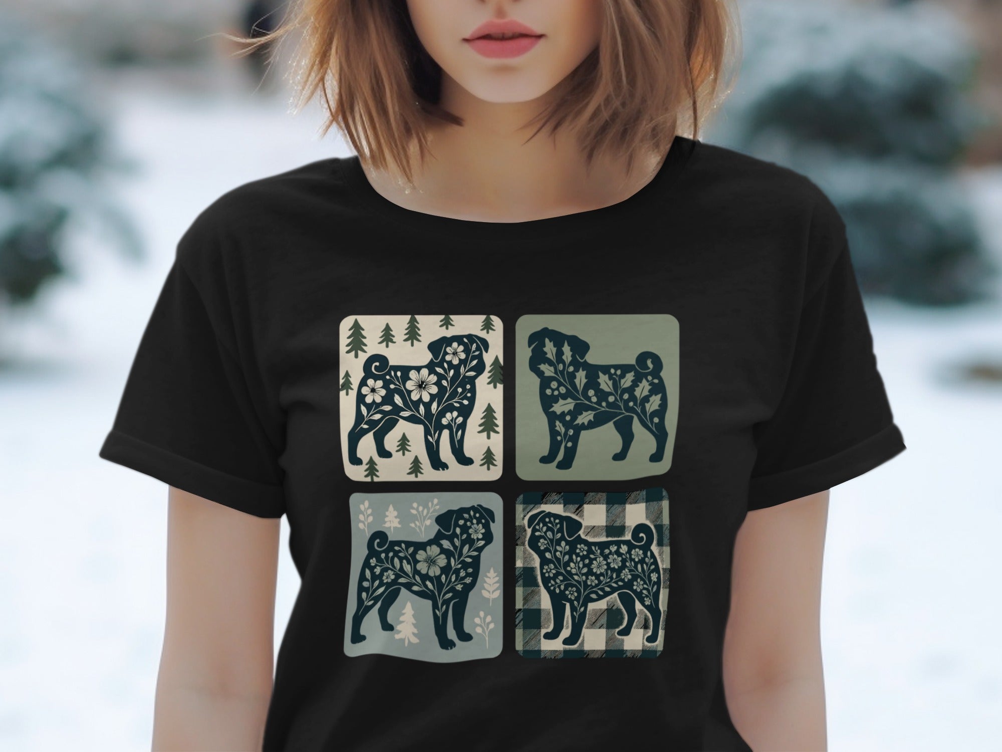 Artistic Dog Silhouette Tee for Canine Lovers