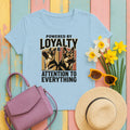 Powered By Loyalty German Shepherd T-shirt in Light Blue