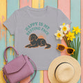 Flat-Coat Happy Is My Resting Face Tee in Athletic Heather