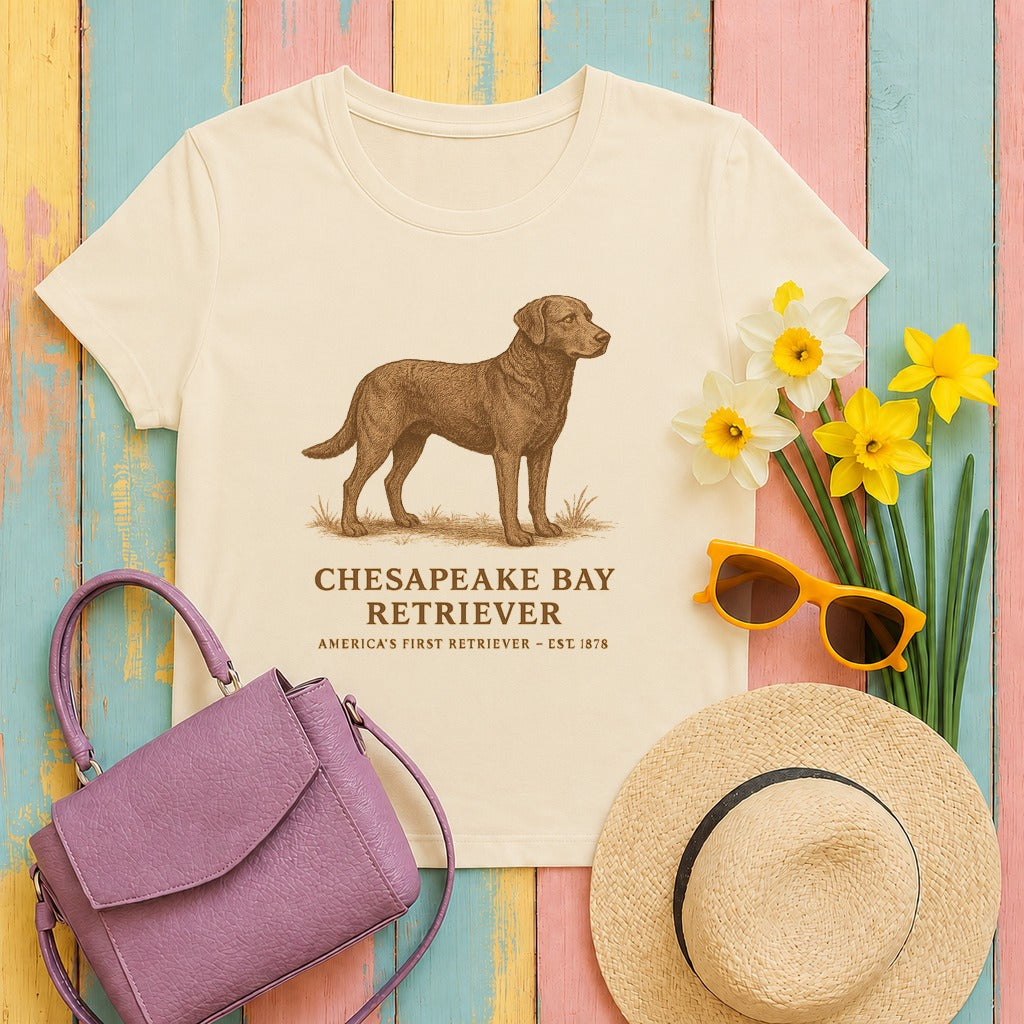 chesapeake bay retriever field-guide tee flat lay hero