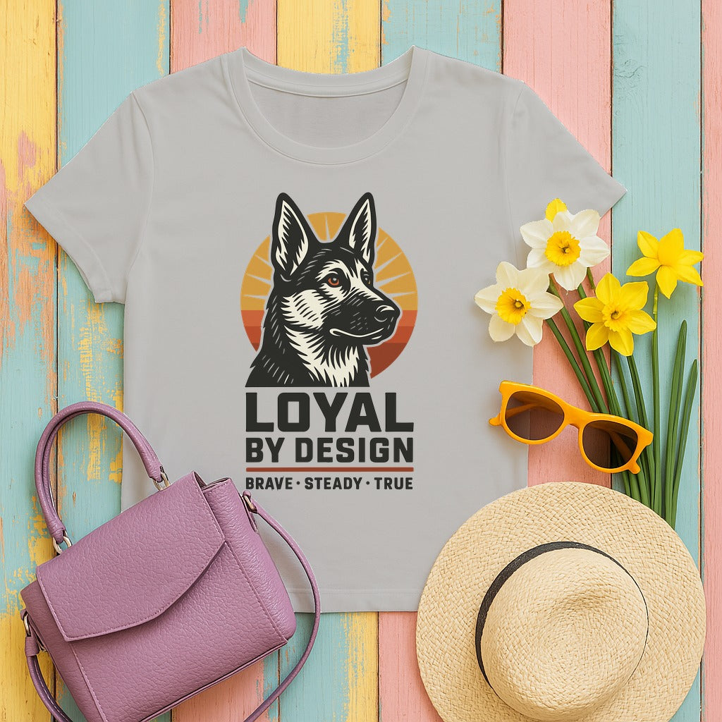 Loyal By Design German Shepherd T-Shirt in Ash