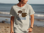 T-shirt with GSP dog and coffee cup graphic, "Powered by GSP & COFFEE".