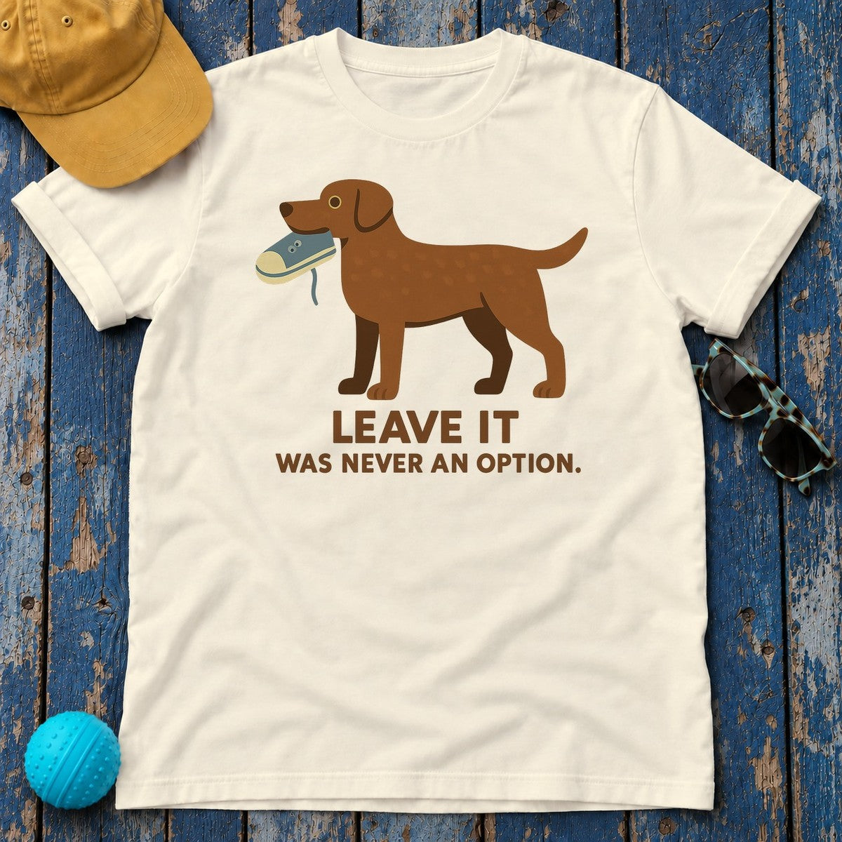 Chesapeake Bay Retriever Leave It Tee in Natural